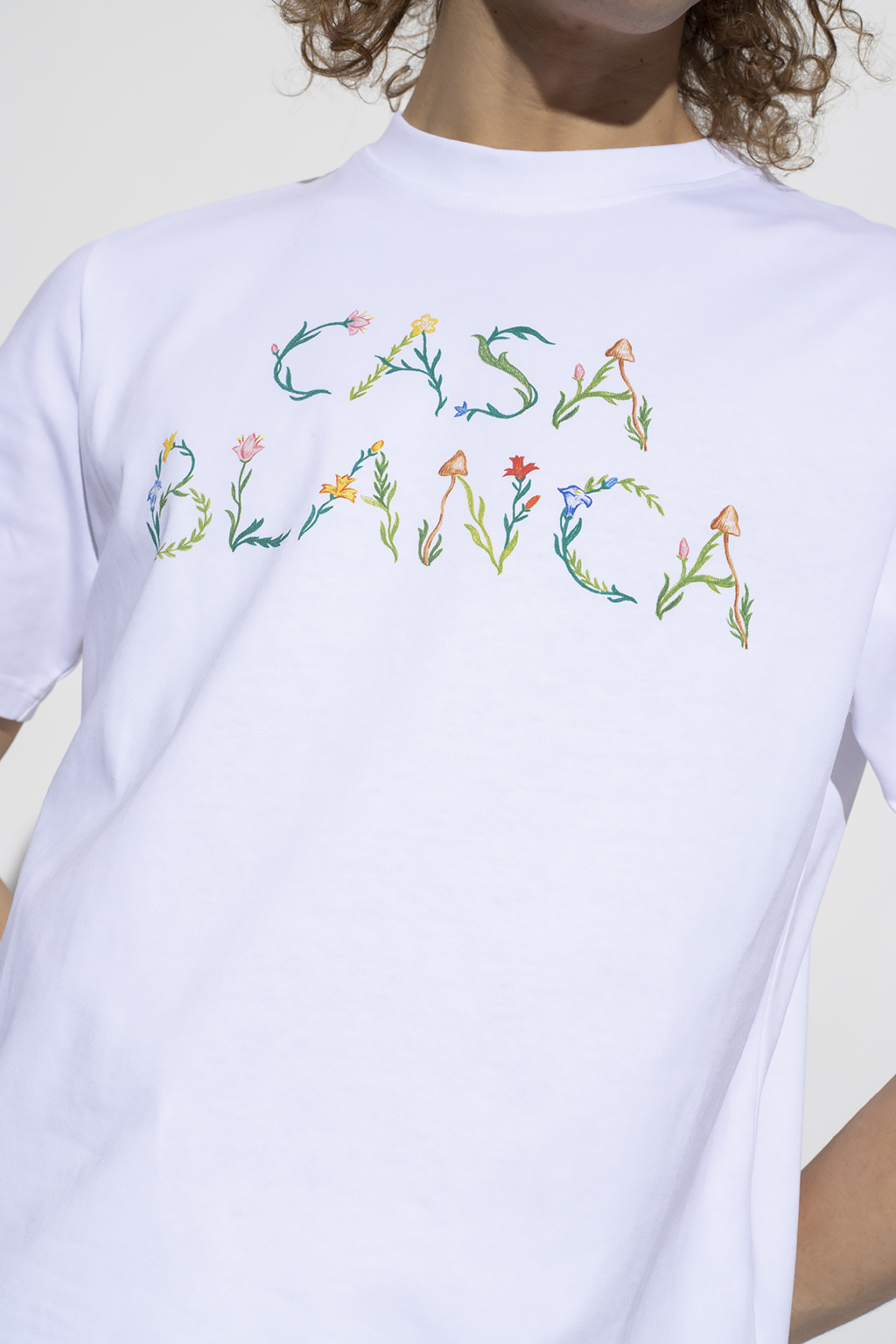 Tシャツ・カットソー CASABLANCA Women Tops WPF25JTS04603 CASWAYMOU WHITE Casa Beach Wave Cropped T-Shirt | Casablanca Paris